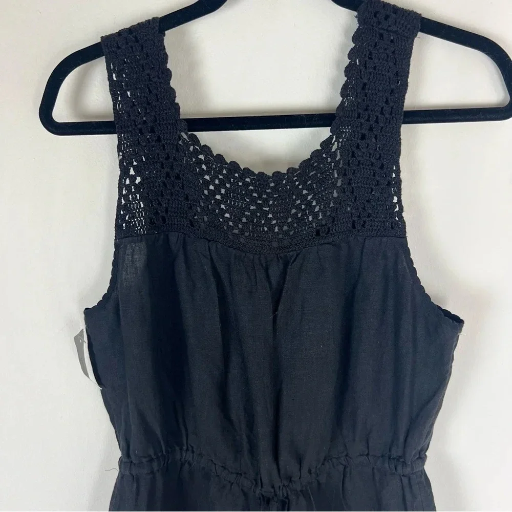 NWT Aritzia Wilfred Delfina Romper Black 100% Linen Size M B38